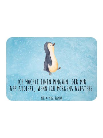 Mr. & Mrs. Panda Magnet Pinguin marschieren mit Spruch in Eisblau