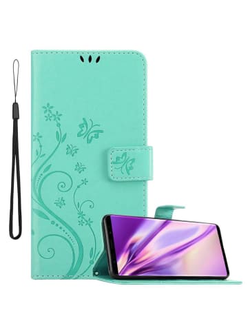 cadorabo Hülle für Samsung Galaxy NOTE 9 Blumen Design in FLORAL TÜRKIS