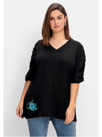 sheego Shirt in schwarz