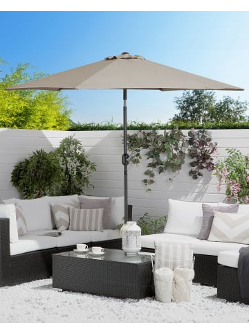 Beliani Marktschirm VARESE in Beige/Grau - (W) 270 x (H) 230 x (L) 270 cm