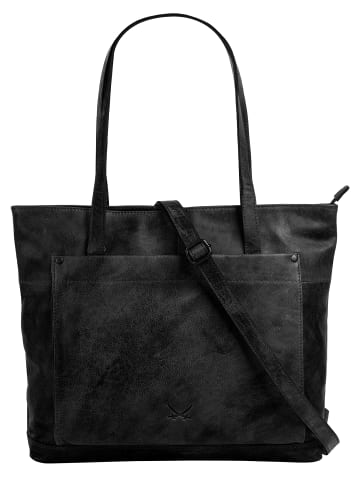 Sansibar Shopper echt Leder in schwarz