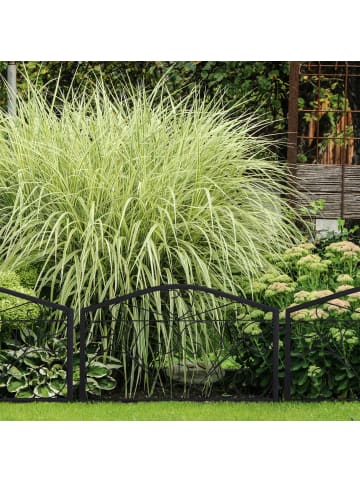 relaxdays 12tlg. Beetzaun Set in Schwarz - (B)675 x (H)33 cm