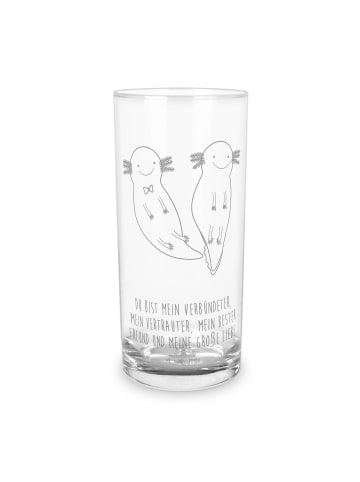 Mr. & Mrs. Panda Wasserglas Axolotl Freundin mit Spruch in Transparent