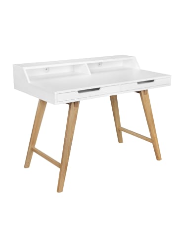 KADIMA DESIGN Schreibtisch 110 x 85 x 60 cm MDF-Holz skandinavisch weiß matt