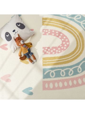 KADIMA DESIGN Kinderteppich Regenbogen Kinderzimmer in Creme