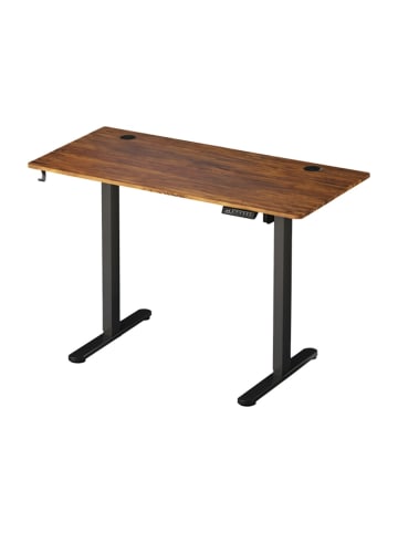 relaxdays Höhenverstellbarer Schreibtisch in Braun/ Schwarz - (B)120 x (H)120 x (T)60 cm