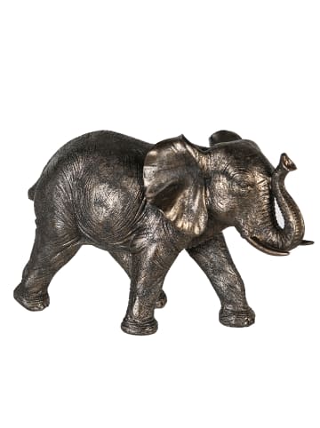 GILDE Elefant "Zambezi" in Gold/ Grau - H. 18 cm - B. 29 cm