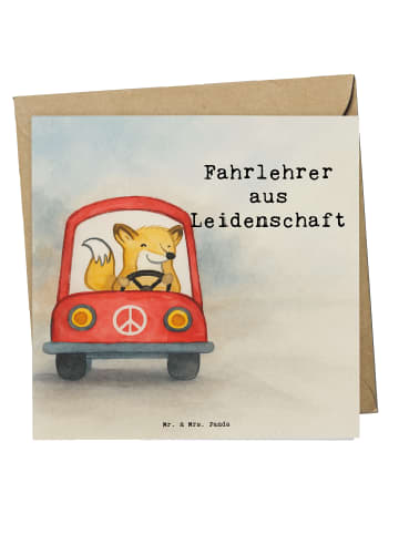 Mr. & Mrs. Panda Deluxe Karte Fahrlehrer Leidenschaft Design mit... in Weiß