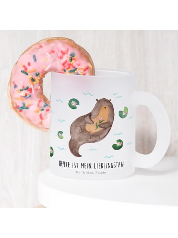 Mr. & Mrs. Panda Teetasse Otter Seerose mit Spruch in Transparent