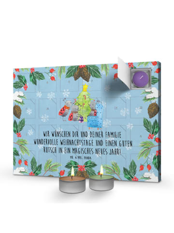 Mr. & Mrs. Panda Adventskalender Weihnachten Smörle mit Spruch in Eisblau