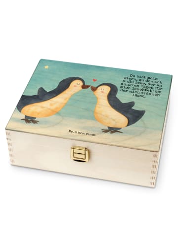 Mr. & Mrs. Panda Teekiste Pinguin Liebe Design mit Spruch in Weiß