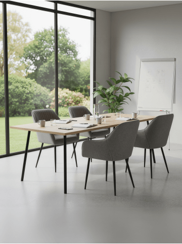 SONGMICS 4er-Set: Esszimmerstuhl in Hellgrau-Schwarz - (B)62.5 x (H)85 x (T)60 cm