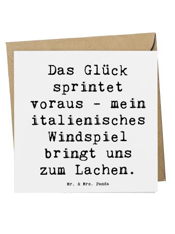 Mr. & Mrs. Panda Deluxe Karte Spruch Italienisches Windspiel Glü... in Weiß