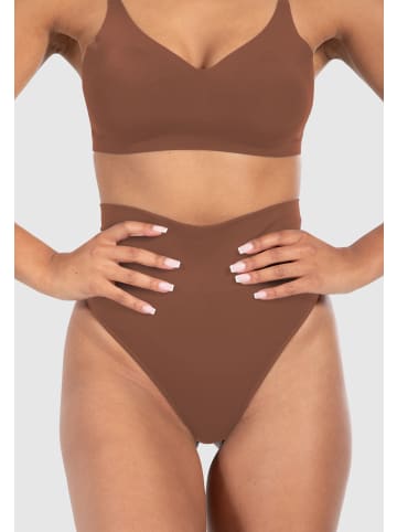 SMILODOX Mid Waist String Nysa in Braun