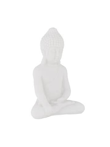 relaxdays Buddha-Figur in Weiß - (H)17 cm