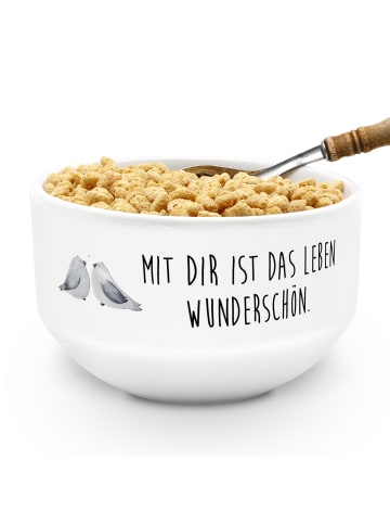 Mr. & Mrs. Panda frühstücksbowl Turteltauben Liebe mit Spruch in Weiß