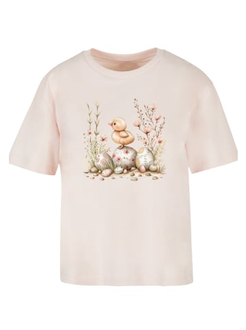 F4NT4STIC Tee Ostern Küken Ei Blumen in pink