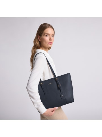 Lazarotti Bologna Leather XL Shopper Tasche Leder 35 cm in navy
