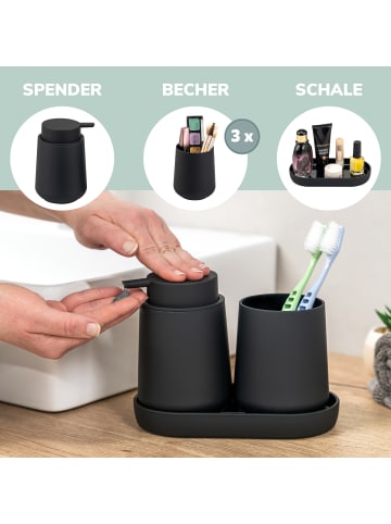 eluno Bad-Accessoires Set TESERO 5tlg. ca. 8,5 x 12 x 9 cm (B/H/T)