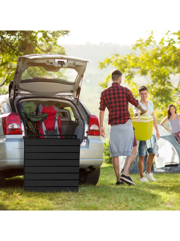 relaxdays Gartentisch in Schwarz - (B)166 x (H)76 x (T)78 cm