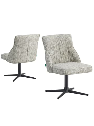 DUBI Möbel 2er-Set: Drehstuhl LORENA in Hellgrau - (B)49 x (H)83 x  (T)62 cm
