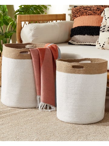 Beliani 2er-Set Korb KARDH in Weiß/Beige