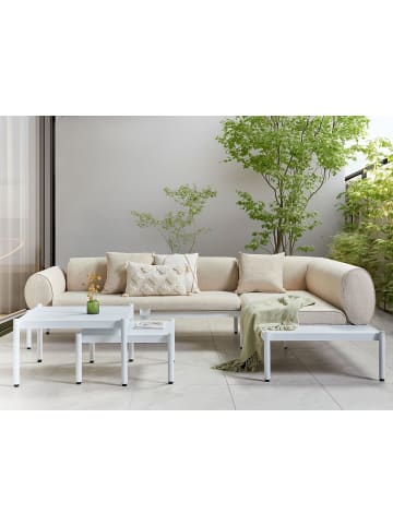 Beliani 5-tlg Sitzgruppe RASIGLIA in Beige/Weiß