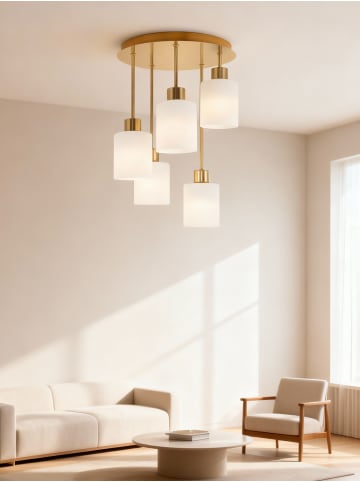 home24 Pendelleuchte Polley in Gold