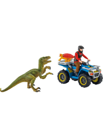 Schleich Spielfigur Dinosaurier Flucht auf Quad vor Velociraptor, 4-12 Jahre