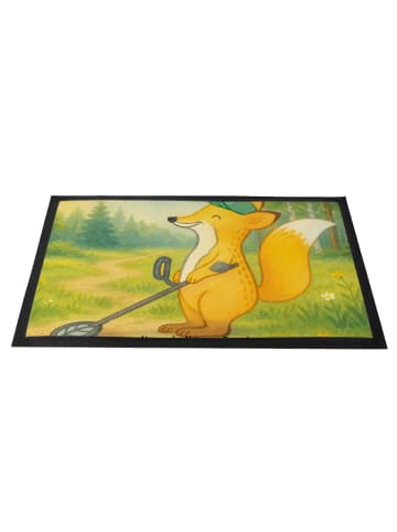 Mr. & Mrs. Panda Fussmatte Fuchs Metalldetektor Design ohne Spruch in Weiß