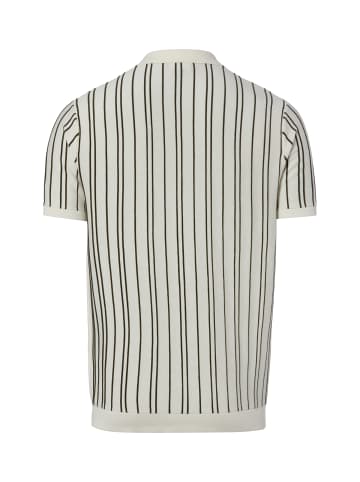 Finshley & Harding London Stick-Poloshirt in ecru tanne