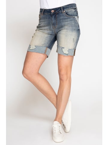 ZHRILL Damen Jeans Short NOVA Used Look in grau