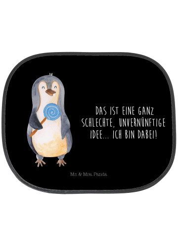 Mr. & Mrs. Panda Sonnenschutz Auto Pinguin Lolli mit Spruch in Schwarz
