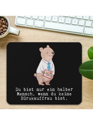 Mr. & Mrs. Panda Mauspad Bürokauffrau Herz mit Spruch in Schwarz