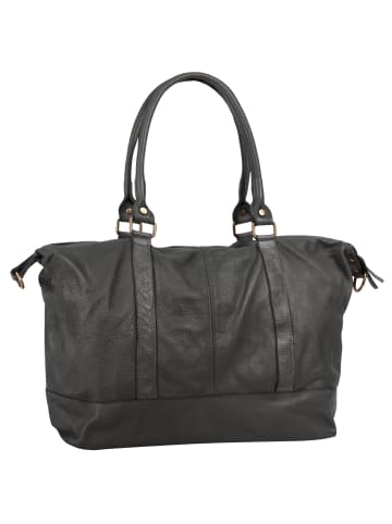 Samantha Look Reisetasche echt Leder in grau