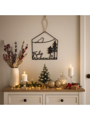 UNUS UNUS Aufhänger Frohe Weihnachten in Hausform in Schwarz