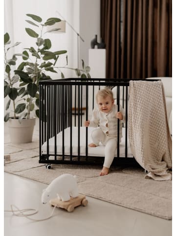 Sämann Sämann Laufgitter mit Matratze SleepPlus & Schlupfpsrossen Black Edition Premium