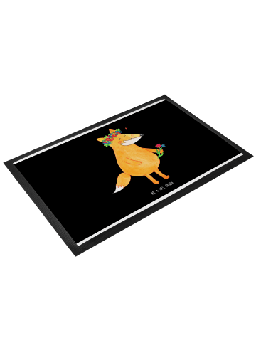 Mr. & Mrs. Panda fußmatte Fuchs Blumen ohne Spruch in Schwarz