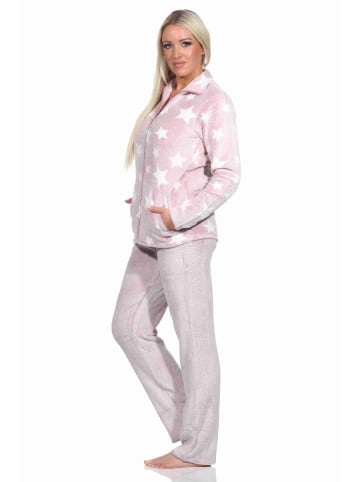 NORMANN Hausanzug Sterne Coralfleece - 76710 in rosa