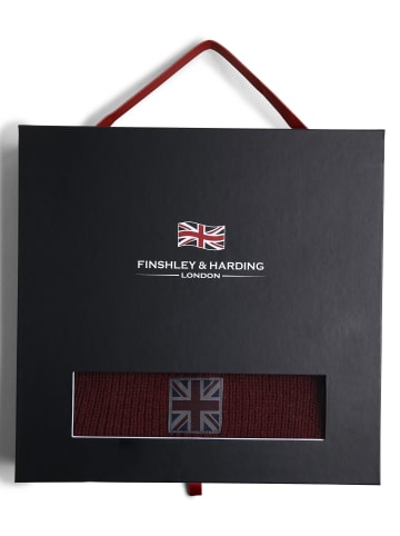 Finshley & Harding London Schal und Mütze in bordeaux