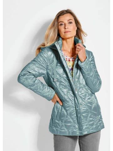 GOLDNER Kurzgröße:  Herbstjacke Damen mit welliger Steppung im sportlichen Look in graugrün