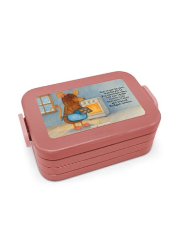 Mr. & Mrs. Panda Lunch Box Maus Kekse Design mit Spruch in Rot Pastell