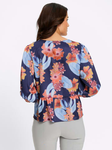 WITT WEIDEN Druckbluse in marine-papaya-bedruckt