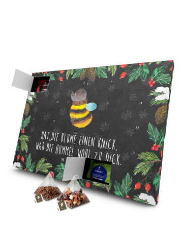 Mr. & Mrs. Panda Advents-Teekalender Hummel flauschig mit Spruch in Kreidetafel