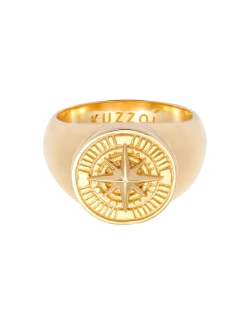 KUZZOI Ring 925 Sterling Silber Kompass in Gold