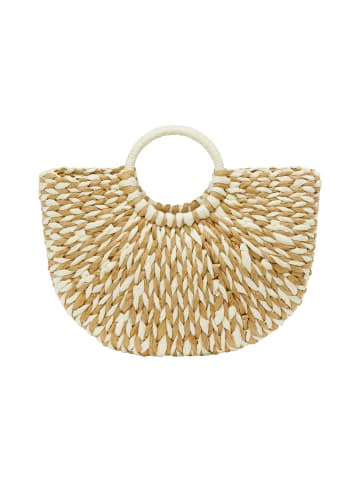 IZIA Women Handbag in Dark Beige Offwhite