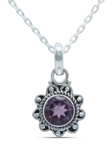 mantraroma 925er Silber - Ketten (L) 13 x (B) 23 mm mit Amethyst facettiert