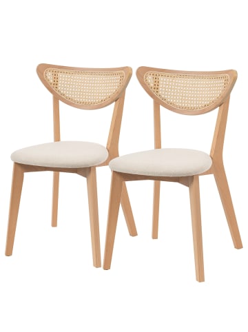 home24 Esszimmerstuhl Danny (2er-Set) in Creme