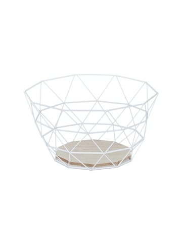 relaxdays Obstkorb in Weiß - (B)28 x (H)14,5 x (T)28 cm