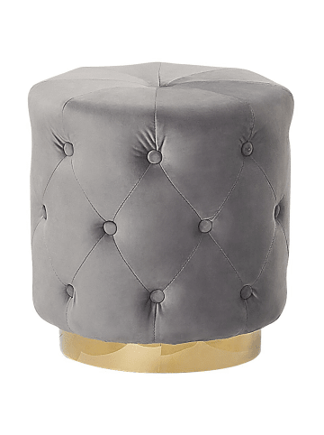 Beliani Pouf CARROLLTON in Grau/Gold - (W) 40 x (H) 41 x (L) 40 cm